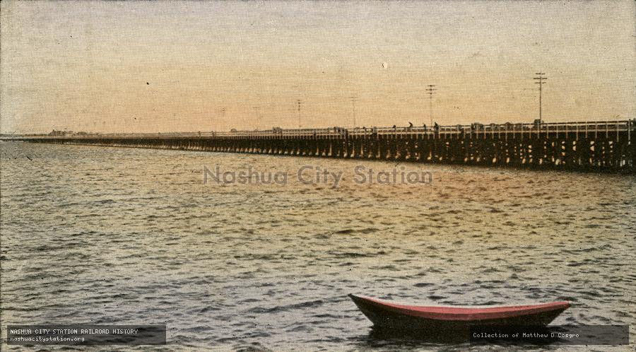 Postcard: Hampton River Bridge, Longest Wooden Bridge in the World, Hampton Beach, N.H.